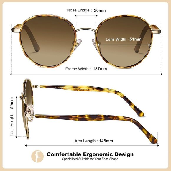 Women’s Polarized Sunglasses Acetate Metal Frame UV Protection Driving main image 5